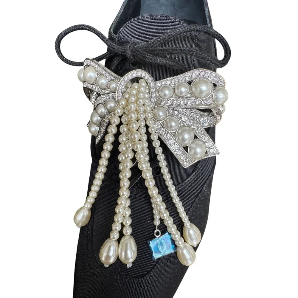 Authentic NEW Chanel Pearl Bow Booties Women Sz EU 38 US 7-7.5 Shoe NEVER WORN